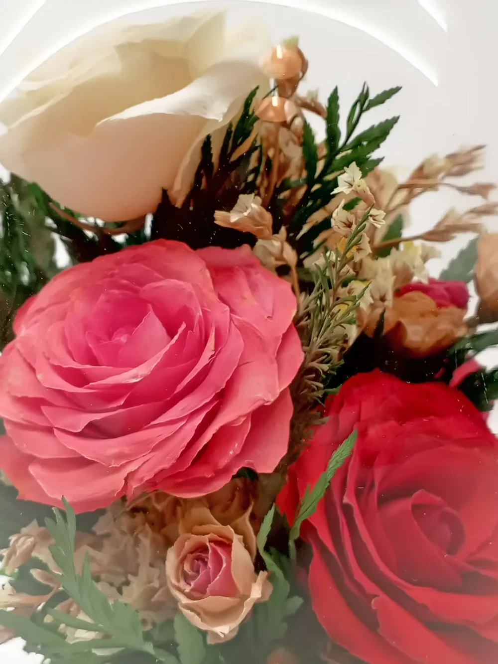 натуральные цветы в стекле, вакуум