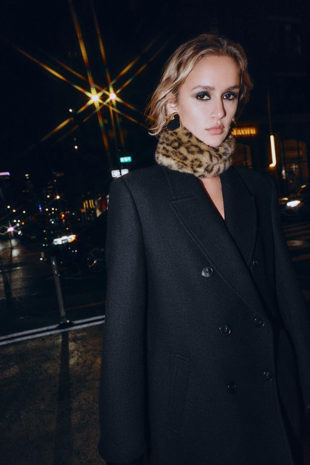 ZARA ВОРОТНИК ИЗ ИСКУССТВЕННОГО МЕХА С АНИМАЛИСТИЧЕСКИМ УЗОРОМ, ЛЕОПАРДОВЫЙ