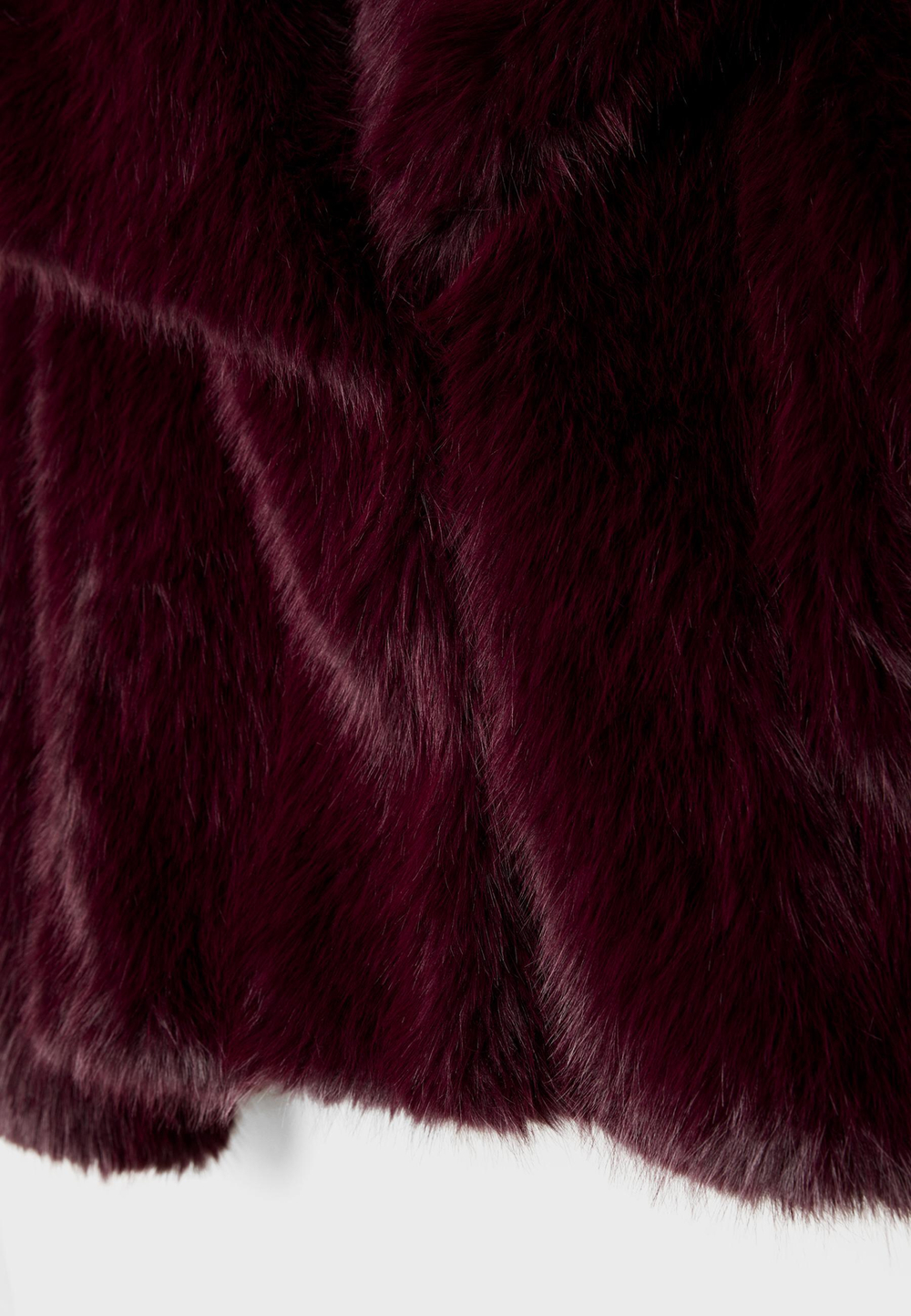 STRADIVARIUS Укороченная шуба из искусственного меха, бургунди