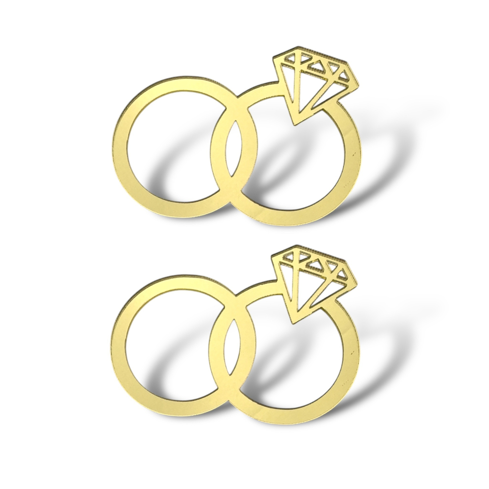 Топпер Мини "Обручальные кольца" 6,5см 2шт акрил