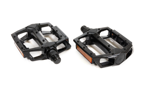 Педали TRIX PLATFORM алюминиевые, 108x100мм, резьба 9/16", с шипами, черные (50)