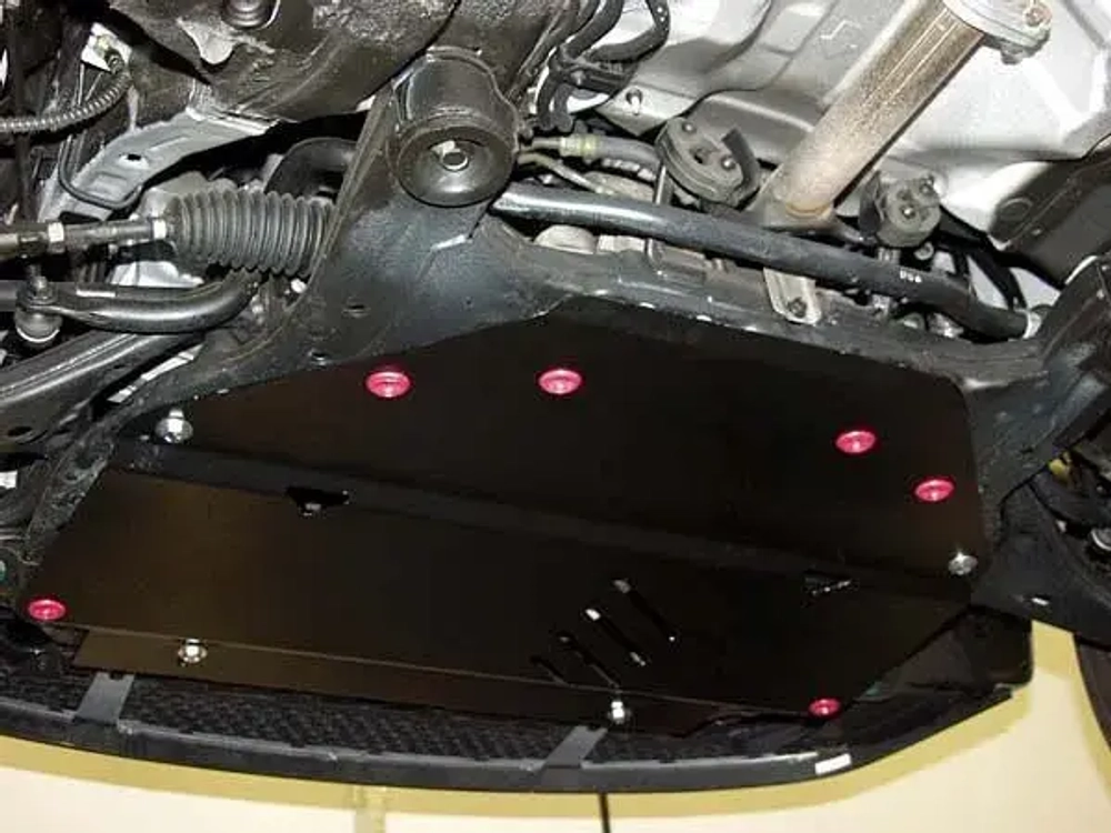 Защита картера двигателя, КПП (2 мм, сталь) для Kia Rio 2005-2010 (V = 1.4; 1.6; 1.5CRDi) Sheriff.11.1768