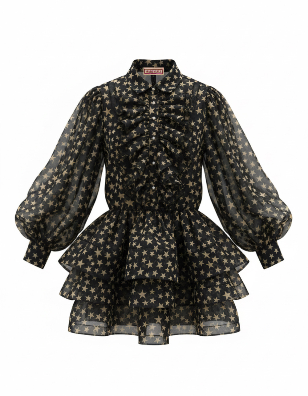 Платье мини с авторским принтом «Звезды»