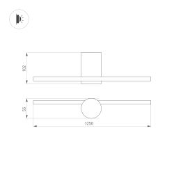 Светильник SP-VINCI-M-S1200x55-12W Warm3000 (BK, 110 deg, 230V) (Arlight, IP20 Металл, 3 года) 036931