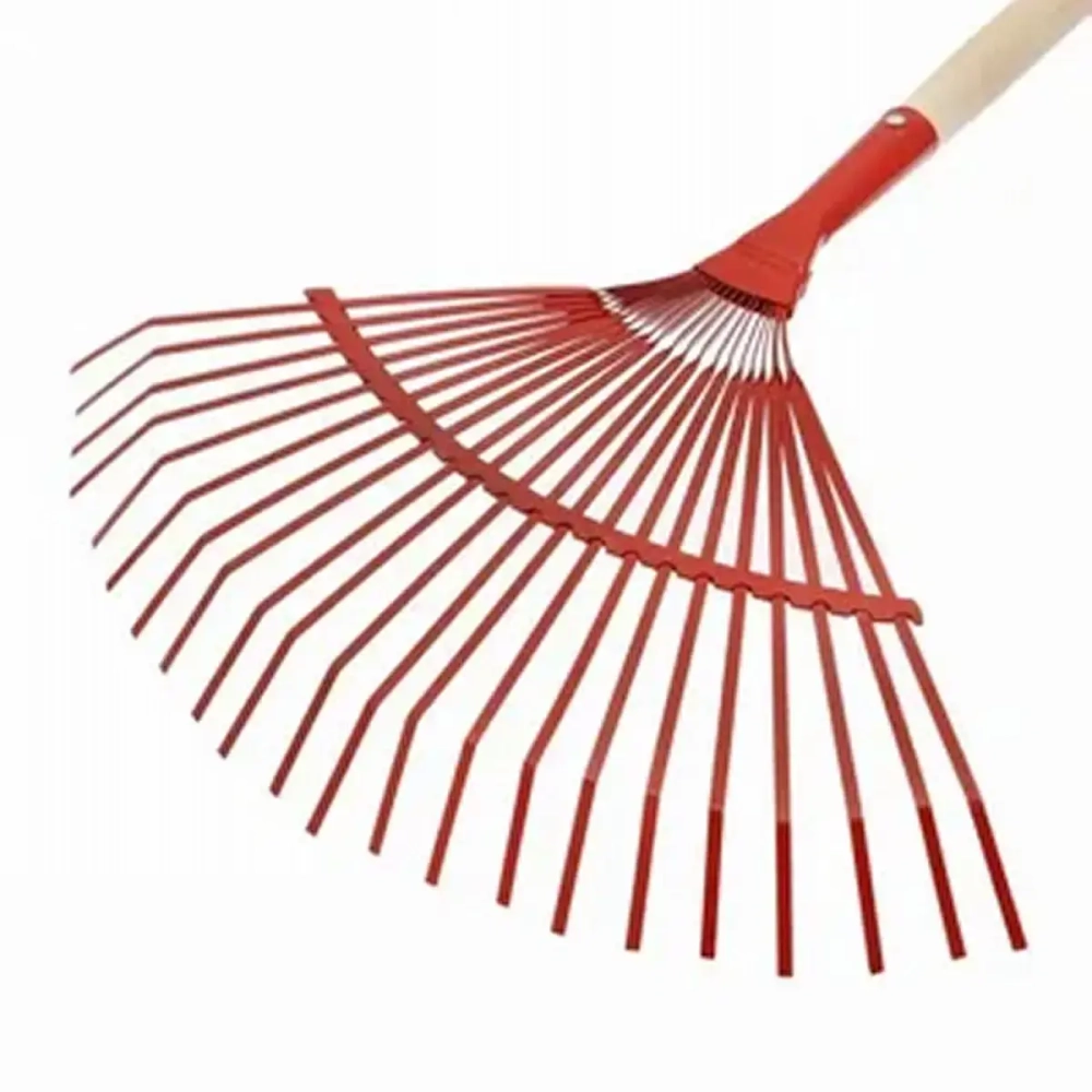 Грабли веерные пластинчатые порошковой окраски 20 зубьев с черенком 1 сорт