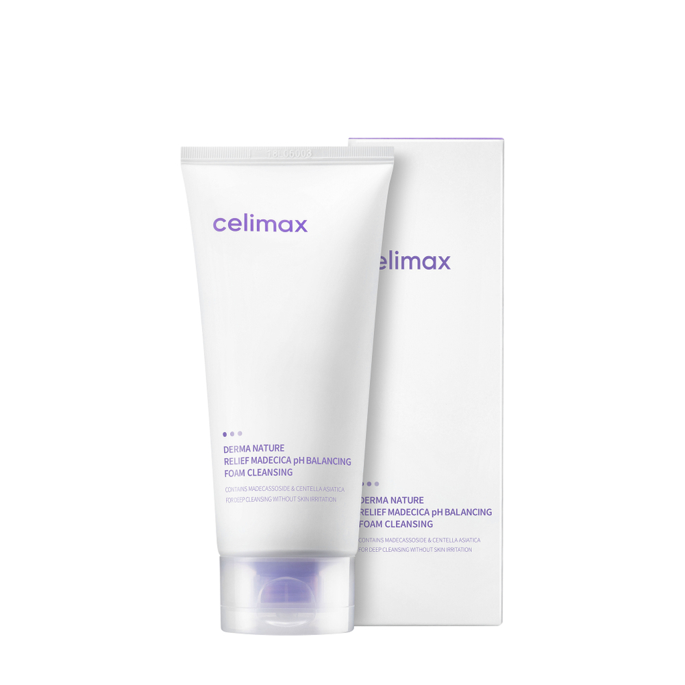 Celimax Пенка для умывания нежная успокаивающая- Relief madecica pH balancing foam cleansing, 150мл