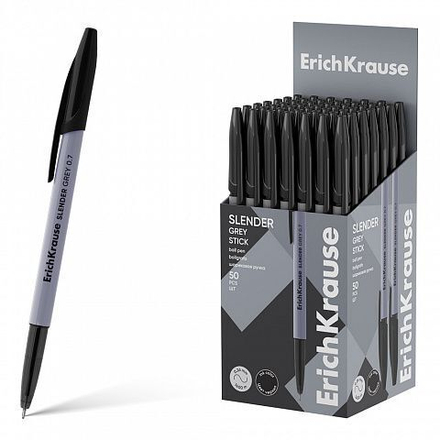 Ручка шар. EK Slender Stick Grey 0.7, Super Glide Technology, цвет чернил чёрный