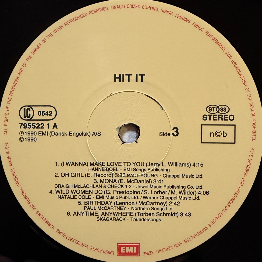 Сборник Hit It 2LP (Дания 1990г.)