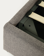 Nahiri Мягкая серая кровать для матраса размером 150 x 200 см