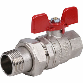 STOUT Кран шаровой полнопроходной с "американкой", ВР/НР, ручка бабочка 3/4