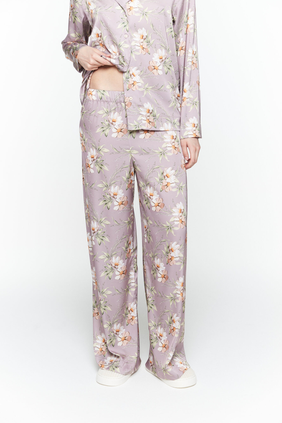 Шелковые брюки с цветами