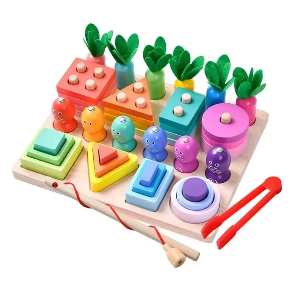 Развивающая деревянная игрушка 4 в 1