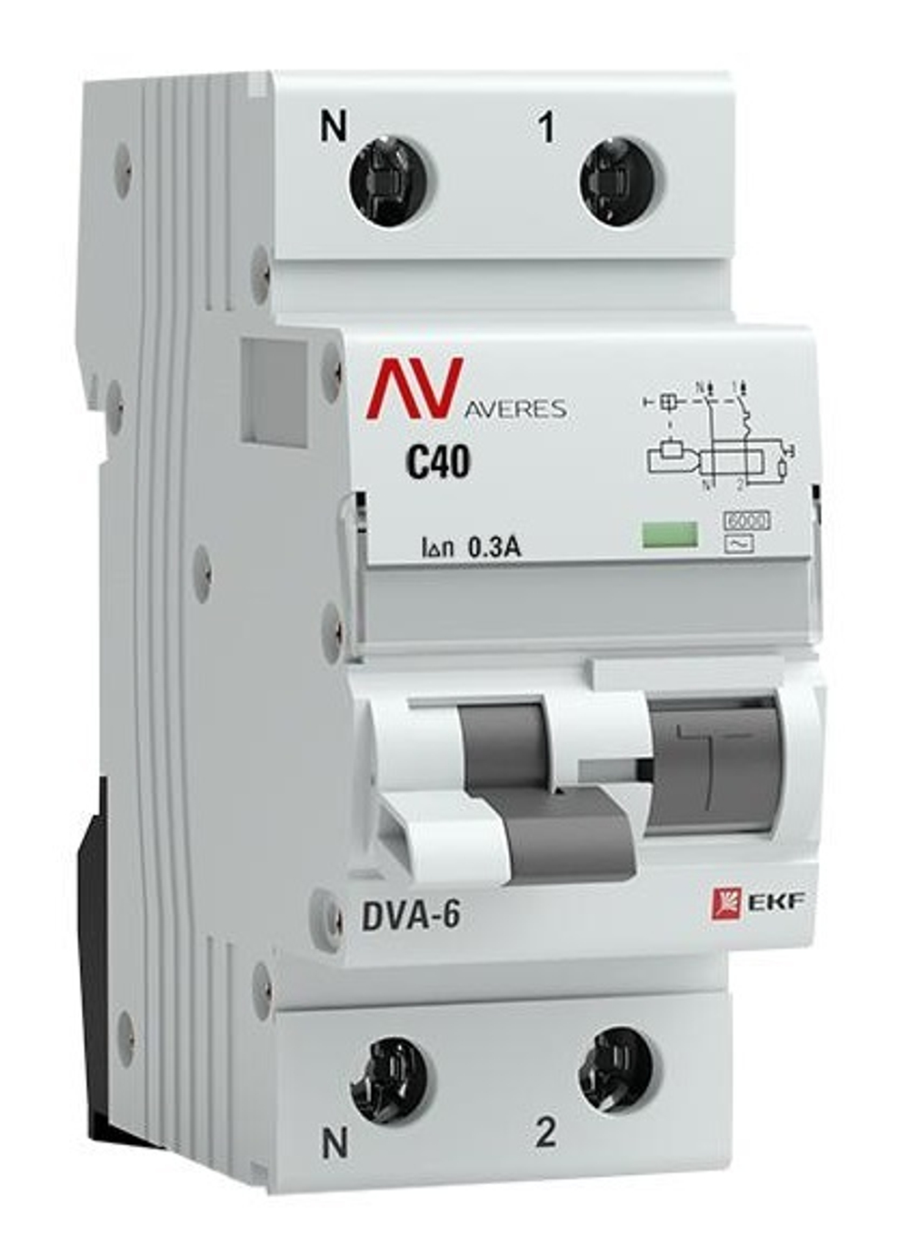 Автомат дифференциальный EKF rcbo6-1pn-40C-100-ac-av