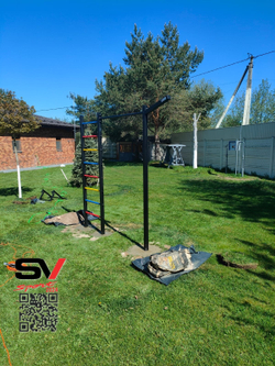 Монтаж уличной шведской стенки Sv Sport (3 вертикальных столба)