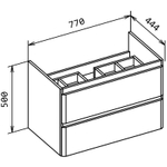 Тумба под раковину BelBagno 80 ALBANO-CER-800-2C-SO-RR подвесная Rovere Rustico