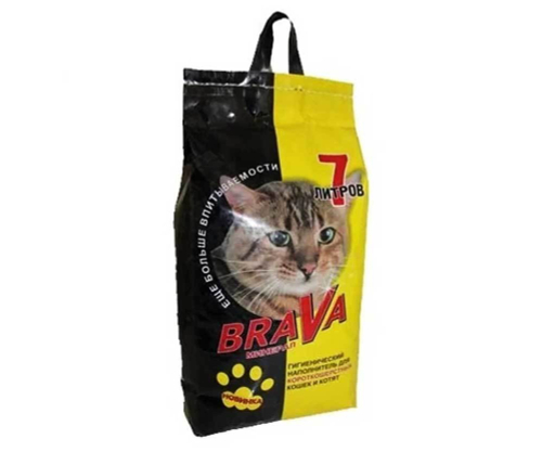 Минеральный наполнитель BraVа для короткошерстных кошек, 7 л