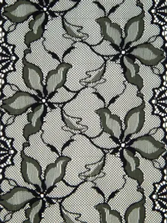 0455 Кружево эластичное 17 см, Италия, жасмин, хаки