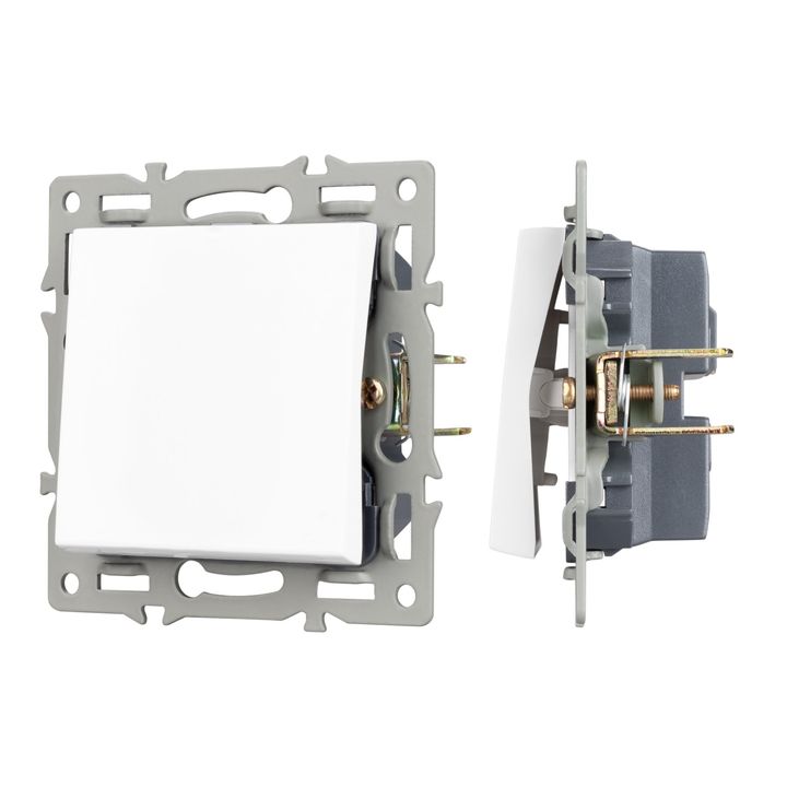 Механизм выключателя одноклавишный непроходной SWT-MK01-PL-WH (250V, 16A) Arlight 043710