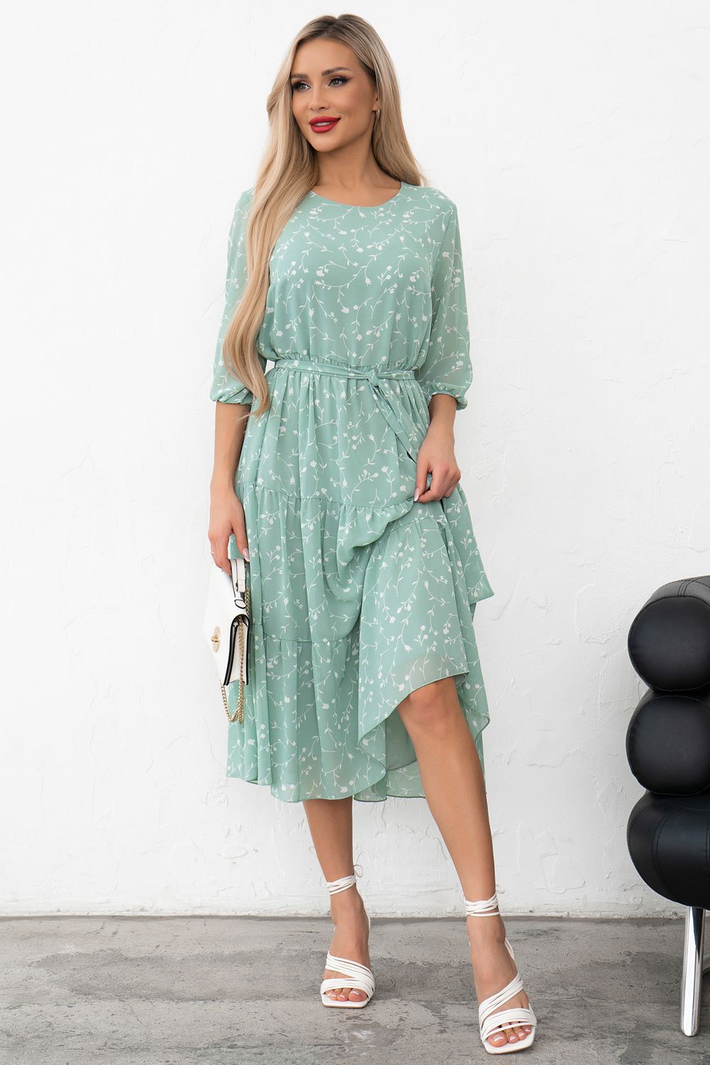 Платье Хелен (мята/белый) Р11-1075/25 Nikol