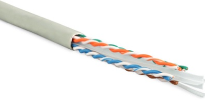 Кабель витая пара U/UTP 6 кат. 4 пары Hyperline UUTP4R-C6-S23-IN-LSZH-GY-305