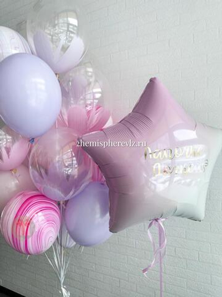 Набор с шарами браш, агатами и звездой