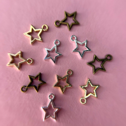 Zoo nail Пирсинг для дизайна ногтей Звездочки металл, 1861,  10шт