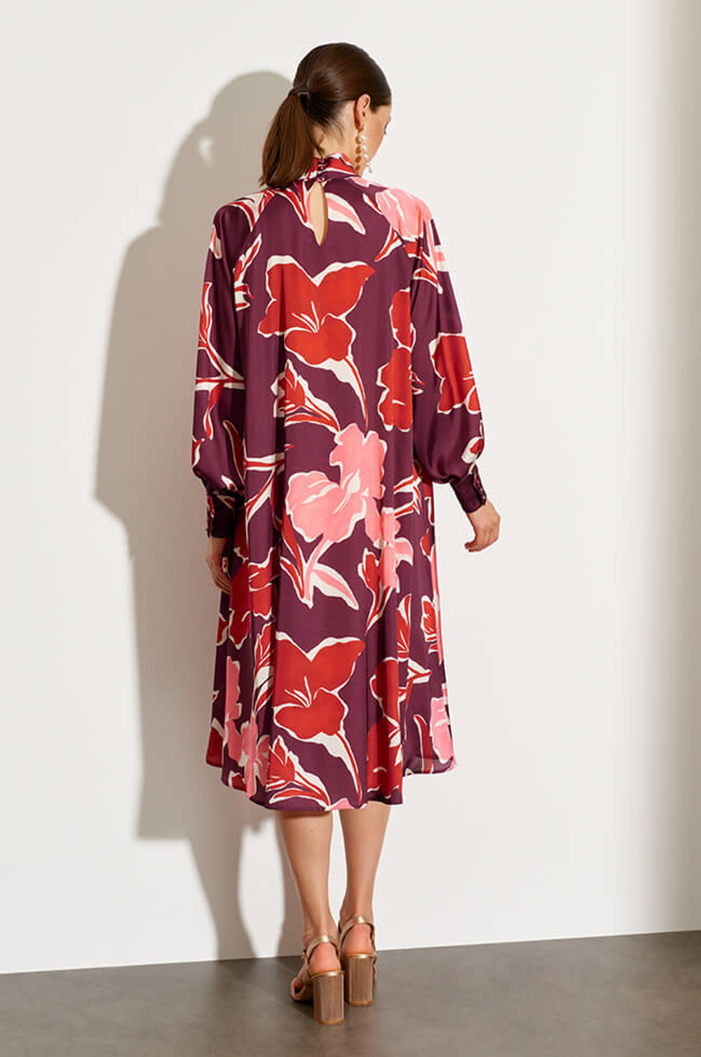 51425 Платье женское (бордовый принт)