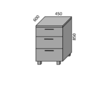 Стол МАРТА 450 с 3 ящ. НШ 45-3