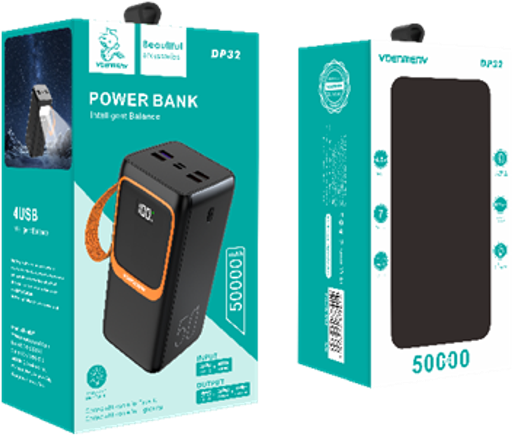 Портативный аккумулятор DENMEN DP32 50000 mAh (черный)