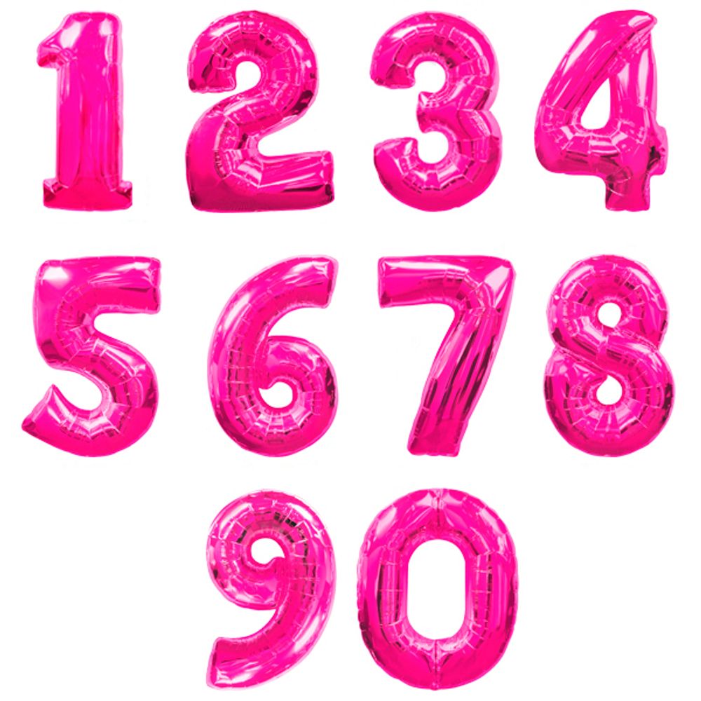 Шар (40''/102 см) Цифра, 3, Фуше, 1 шт. в уп.