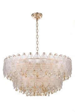 Подвесная люстра 21*Е14 LE7156/800 GD золото Feuille Leon