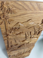 Картина- Панно Медведица резная из дуба 30*28 см