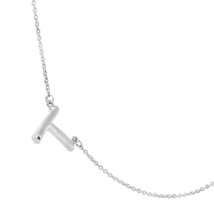 Серебряное колье с буквой T
