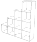 Стеллаж горка 10 секций 300×1352×1352