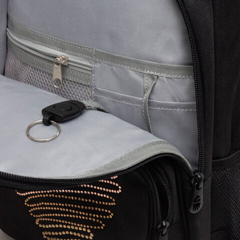 Рюкзак GRIZZLY школьный, анатомическая спинка, 2 отделения, для девочек, "DIAMOND HEART", 39х30х20 см, RG-568-3/1