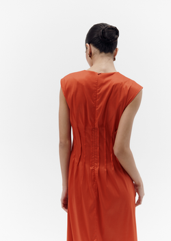 Платье с защипами, м. 2459 красный, р. L