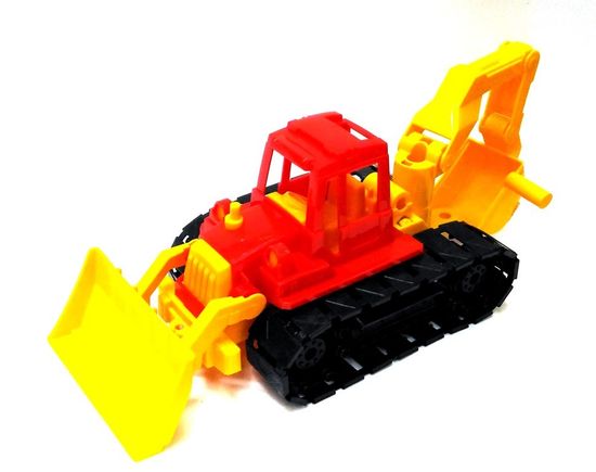 Трактор Байкал с грейдером и ковшом