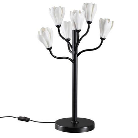 5090/6T MODERN ODL25 553 черный матовый/белый/фарфор Настольная лампа G4 LED 6*5W GARDI