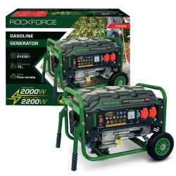 Генератор бензиновый с транзисторным запуском 15л, 2000Вт, 7л.с. RockFORCE RF-FY2500
