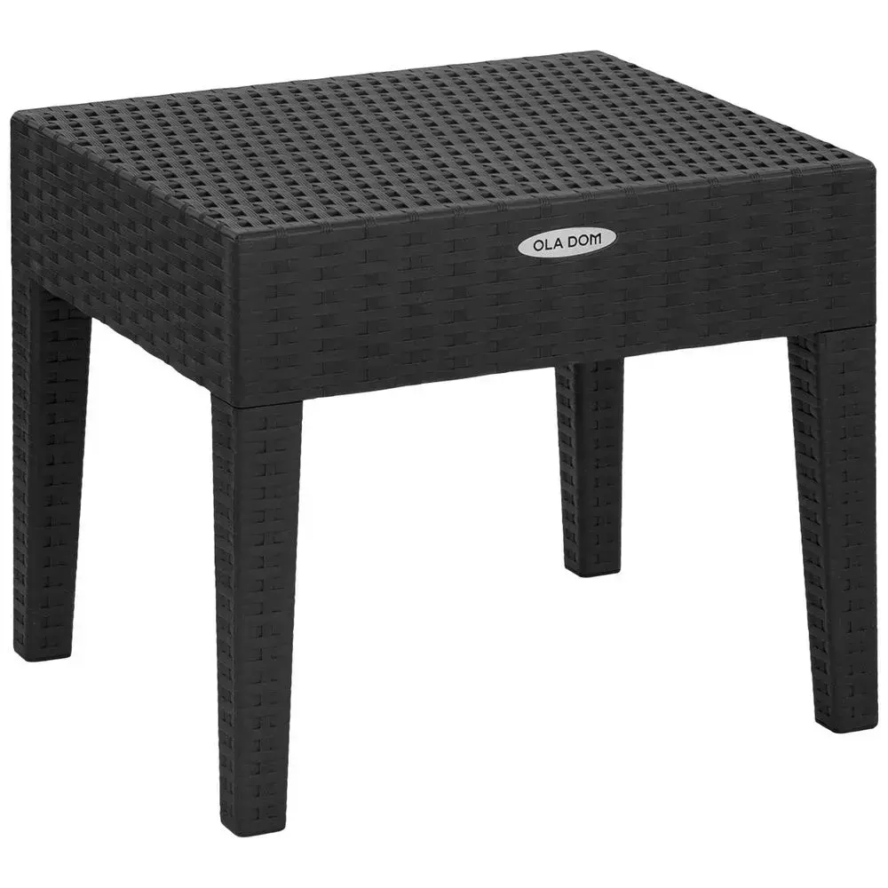 Столик журнальный квадратный RATTAN OLA DOM антрацит 530х450мм