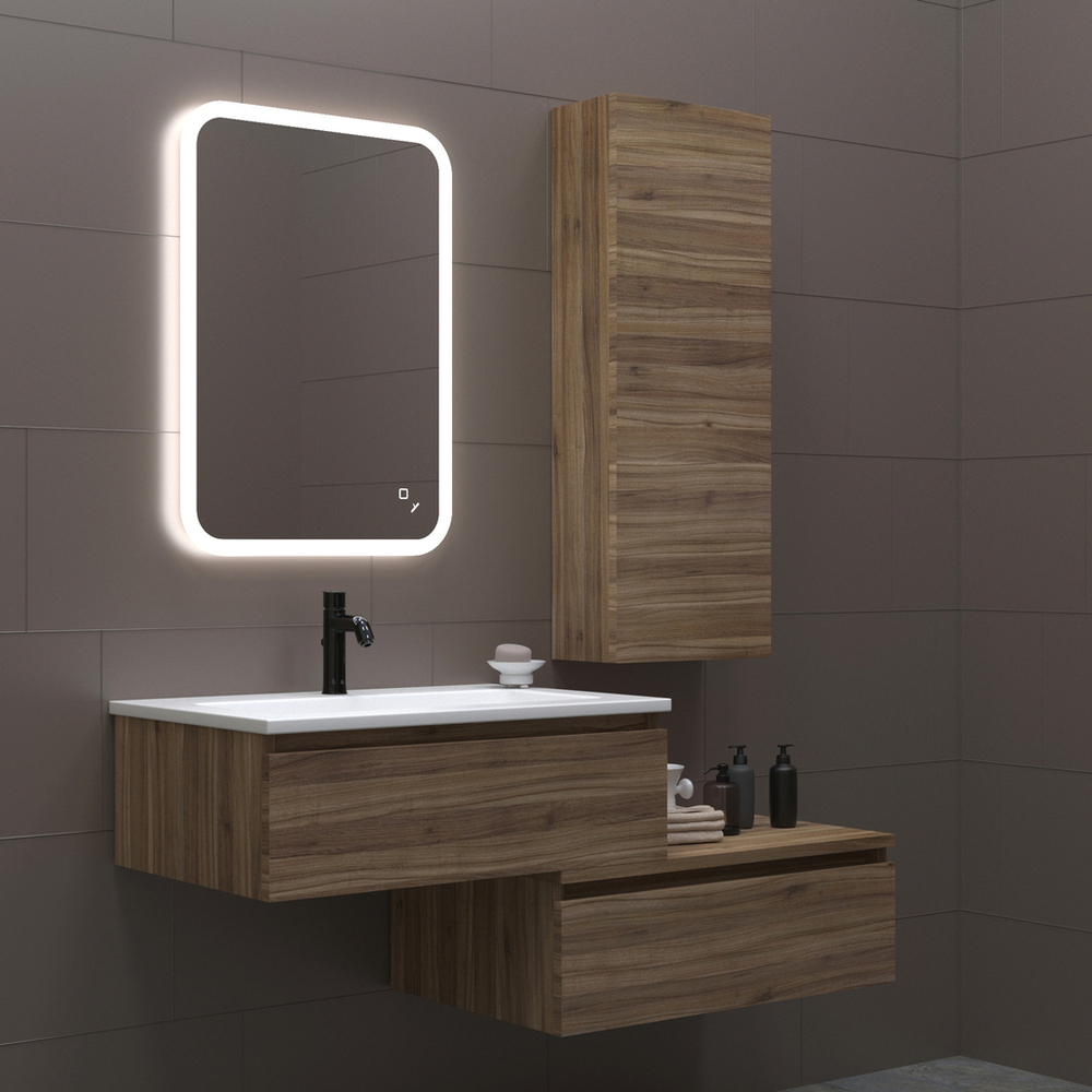 Зеркало MIXLINE "Колорит" ЭКОНОМ 500*700 (ШВ) сенсорный выкл, светодиодная подсветка, универс.крепеж