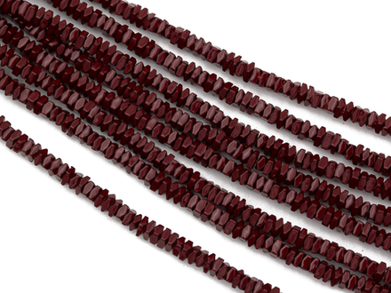 Нить гематитовых бусин "Спелая вишня", квадраты 3мм