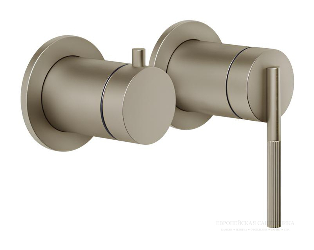 Смеситель Gessi Ingranaggio, настенный, с переключателем ванна-душ, встраиваемый, цвет Finox Brushed Nickel