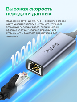 Гигабитный LAN-адаптер Type-C 3.0 VegGieg