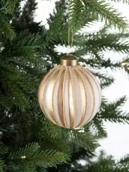 Винтажный стеклянный шар Зефир в карамели 8 см., 1 шт., Karlsbach (13129)