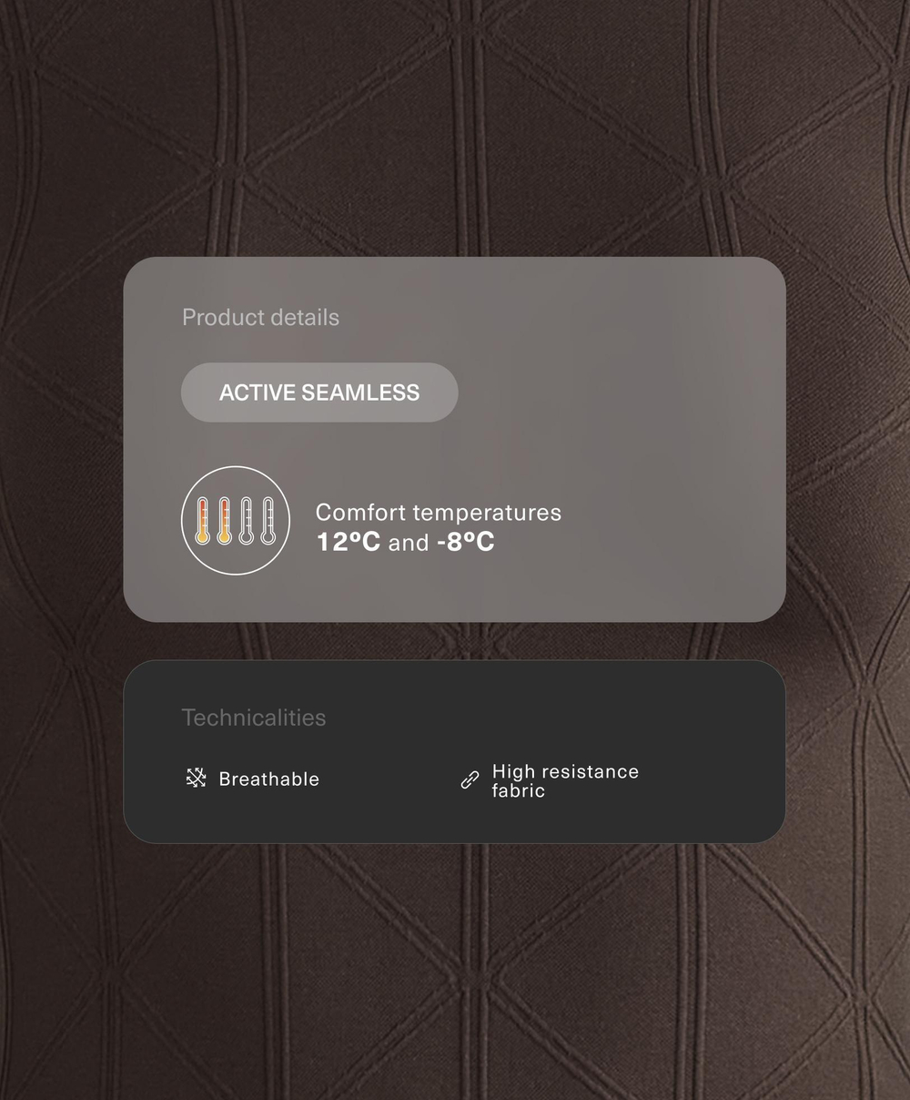 Oysho Термофутболка с жаккардовым узором seamless base layer, темно-коричневый