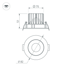 Светильник MS-FORECAST-BUILT-TURN-R82-8W Warm3000 (WH-WH, 32 deg, 230V) (Arlight, IP20 Металл, 5 лет) 037187(1)