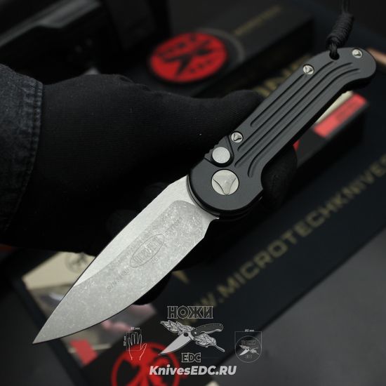Автоматический нож Microtech MT_135-10AP LUDT, алюм.чёрная рук-ть, клинок M390, апокалиптик
