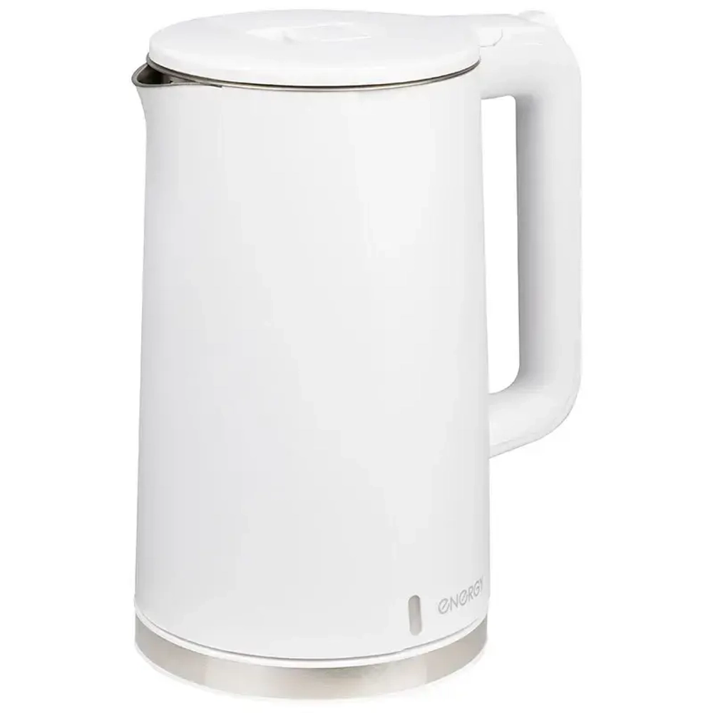 Чайник из нержавеющей стали 1,7л «ENERGY» белый E-208, двойной корпус