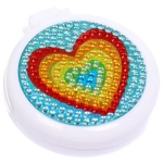 Расческа массажная детская складная «КАРАМЕЛЬ», сердечко, цвет голубой, d-6см (пакет с подвесом)